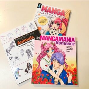 Manga Mania Romance Crash course Drawing Book Set Bundle of 3 pcs.